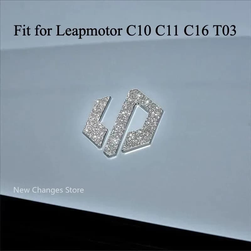 For Leapmotor C10 C11 C16 C01 B10 T03 Front Emblem Diamond Glitter Sticker Steering Wheel Emblem Personalized Decorative Sticker