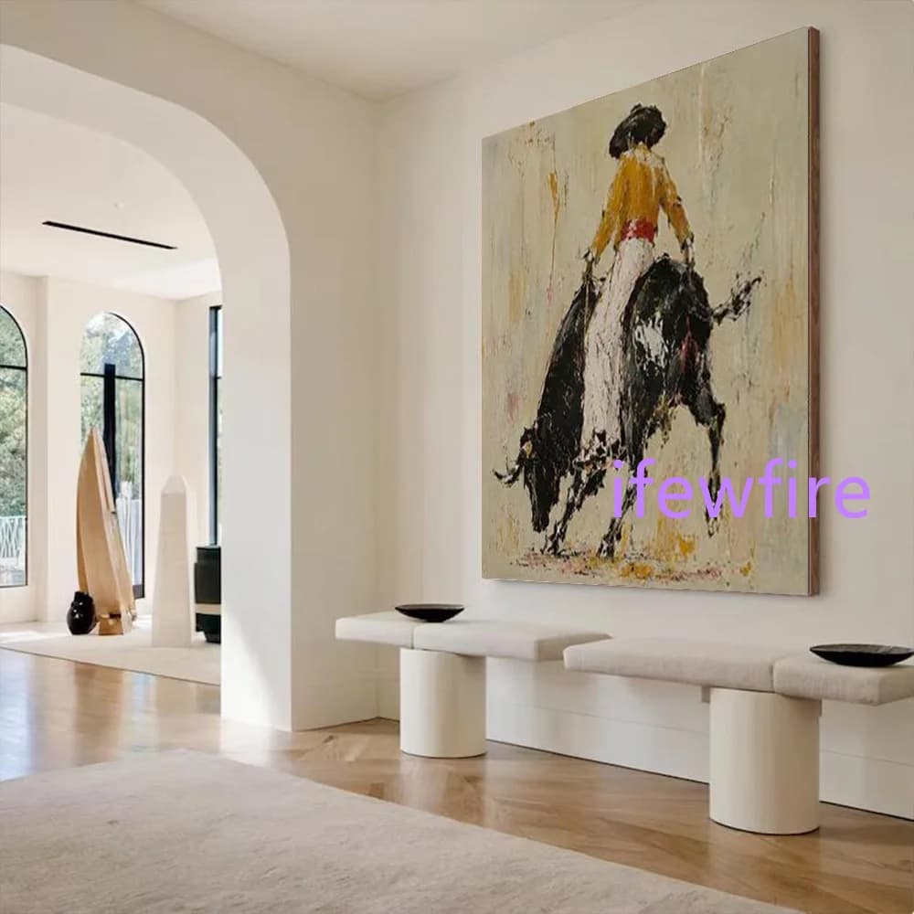 100% Handmade Abstract Oil Painting - Top Thick Layer Knife Arts Canvas Mural Wall Art Picture for Home Living Room Decor Image