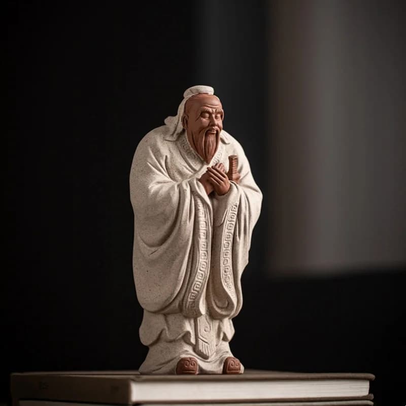 Ceramic Chinese historical figures Confucius saints statue home and study decoration handicrafts