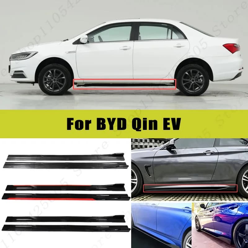 For BYD Qin EV Racing Sport Side Skirts 2.0/2.2M 86.6" ABS Splitters Extended Lip Body Kit Bumper Modified Parts 8Pcs