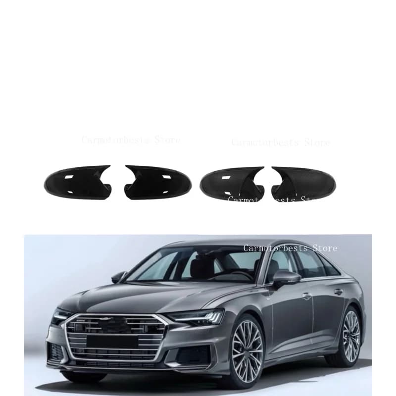 Car Rearview Side Mirror Cover Fit For Audi A6 C7 C7.5 S6 4G RS6 2012-2018 Wing Cap Sticker Rear View Case Trim Carbon Fiber