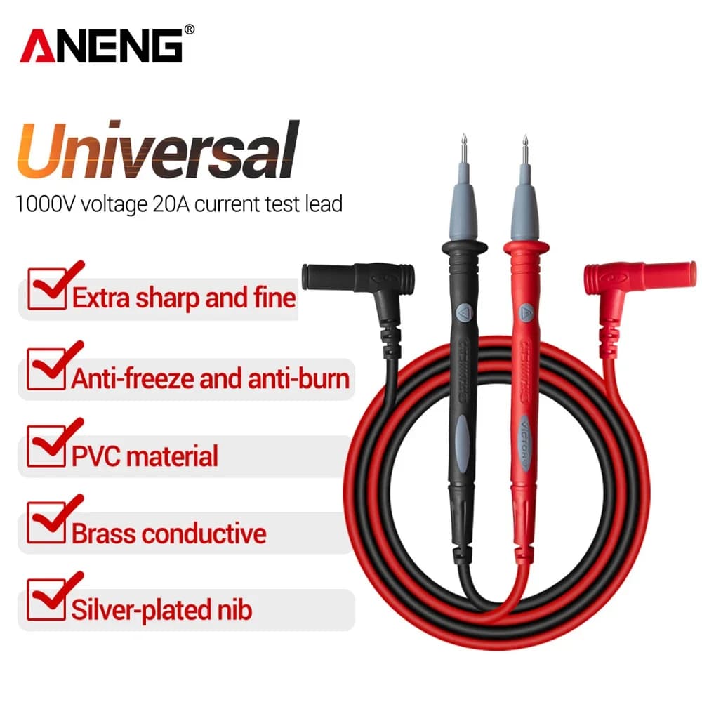ANENG PT1003 Clamp meter Multimeter Universal Test Leads Cable 20A -PVC Cable -wire Needle-tip Tester Probe Wire Pen Cable test