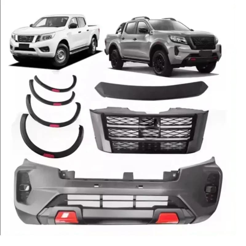HW 4X4 Offroad Car Bodykit Front Bumper Grille Facelift Body Kit Navara Np300 2016+ Upgr To Navara 2021