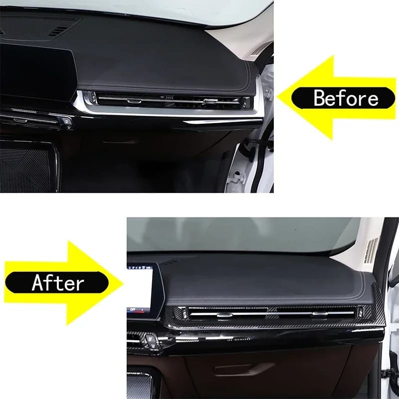 For BMW X1 IX1 U10 U11 2023-25 ABS Carbon Fiber Car Center Control Air Outlet Decorative Frame Sticker Car Interior Accessories