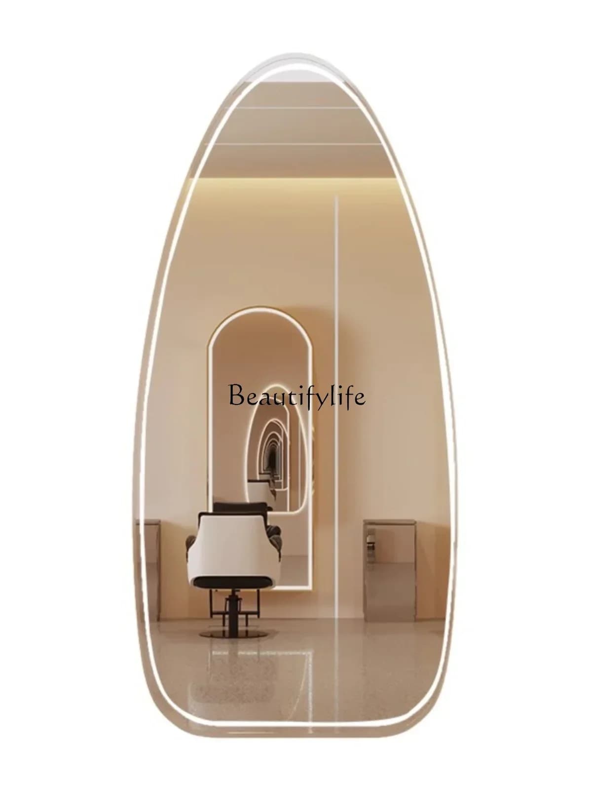 06Hair Salon Dressing Table for Hair Salon Led Touch Light Mirror Wall Mounted