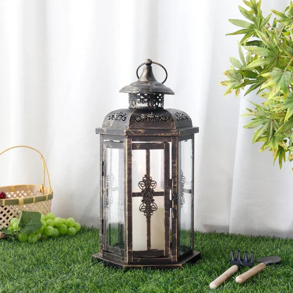 Vintage Nordic Candle Holder Lanterns Metal Hanging Lantern Iron Lantern Decorative Lanterns Home Decor Wedding Room Decoration