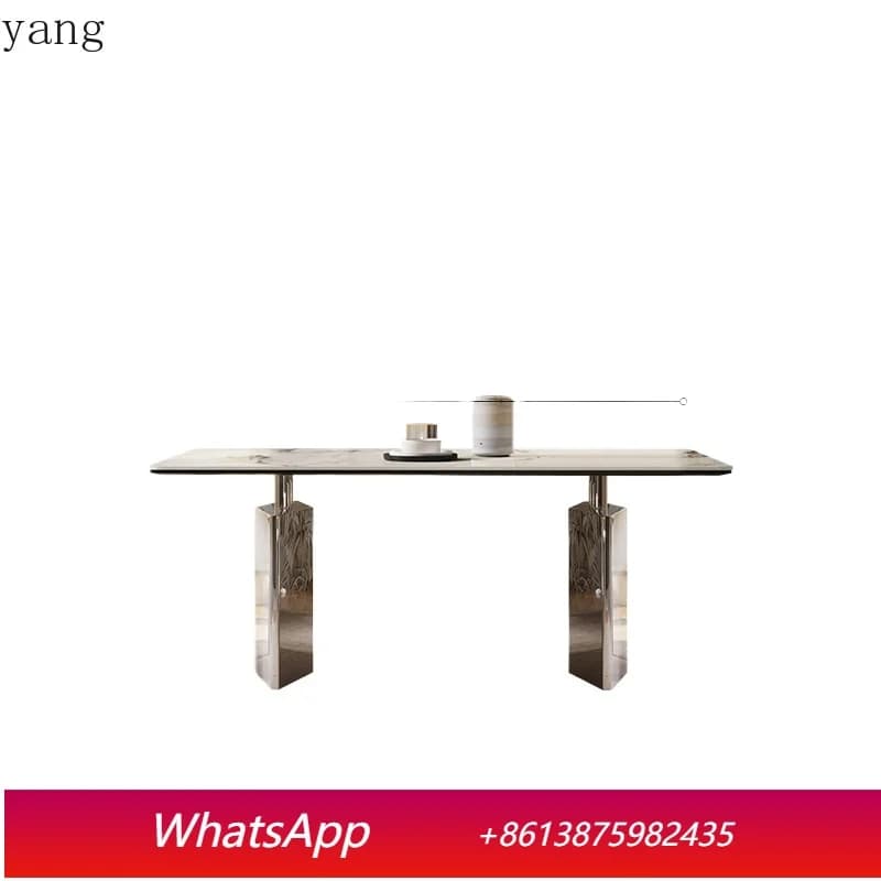 LMM Snow Mountain Orchid Luxury Stone Dining Table Household Rectangle Light Luxury Advanced Dining Table
