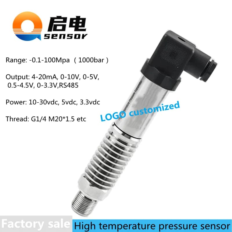 High Temperature 4-20mA 0-10V Pressure Sensor 16bar 1Mpa Oil Gas Steam Boiler Pressure Transducer Hot Water Pressure Transmitter