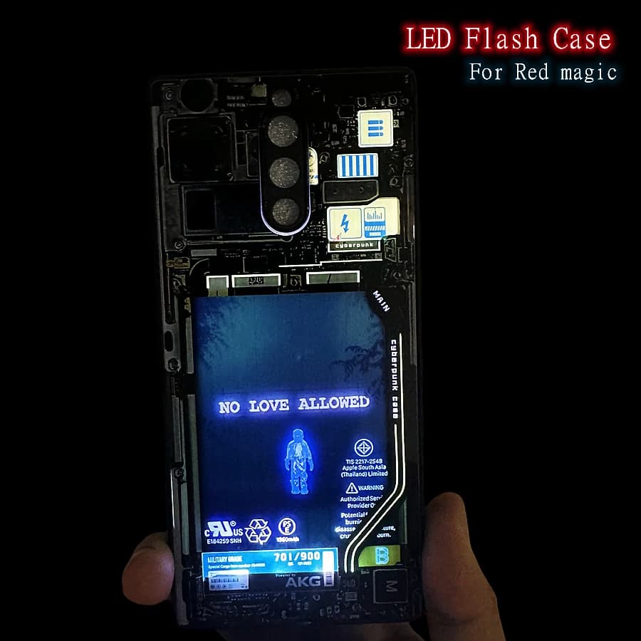 For Nubia Red Magic 8 8S Pro Plus Shockproof LED Phone Case For ZTE Redmagic 6 6s 7 9 Pro Plus Cyber Flash Glass Cover Capa Glow
