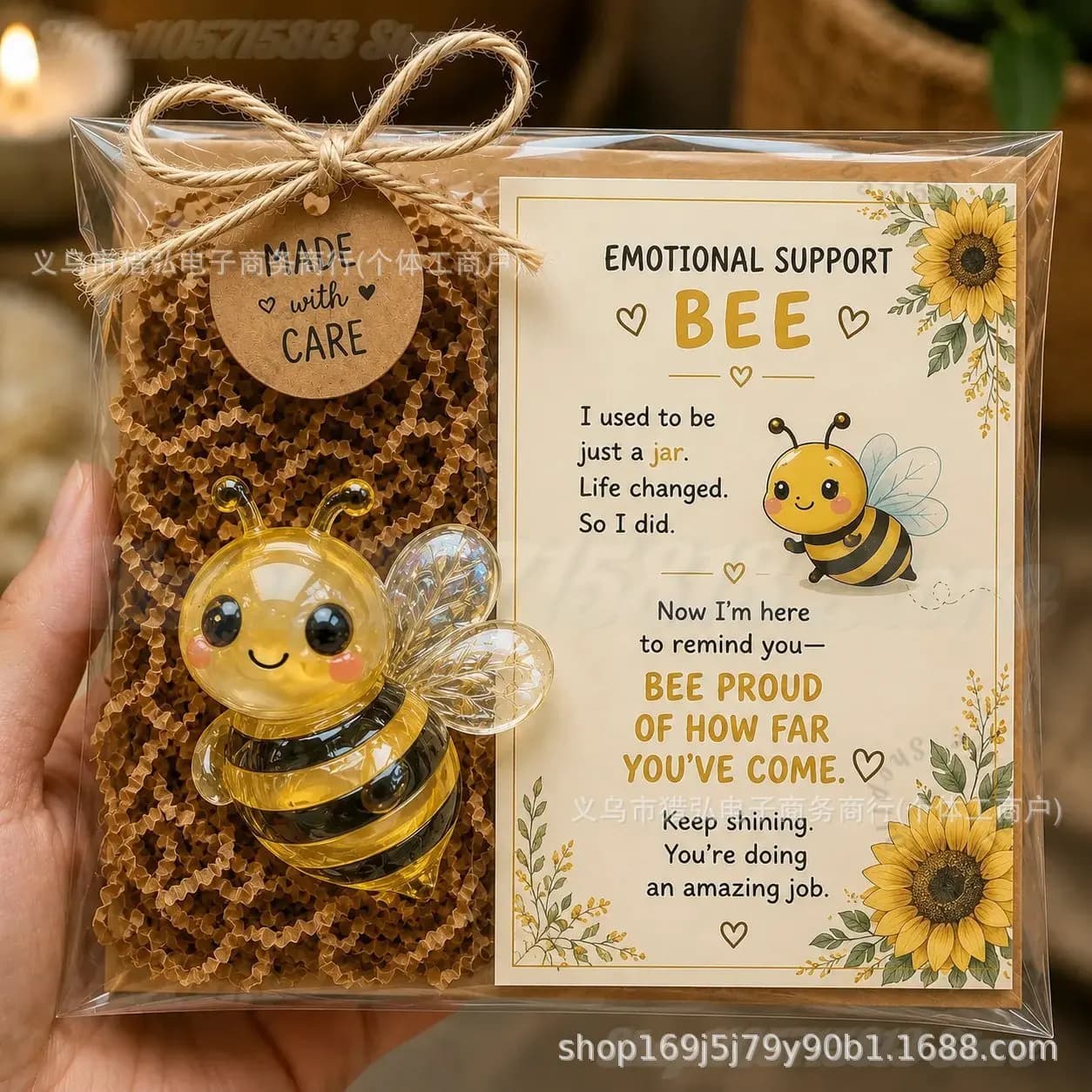 Emotional Support Glass Animal Figurine Gift Set, Mini Pocket Animal Ornament with Inspirational Encouragement Card for Decor