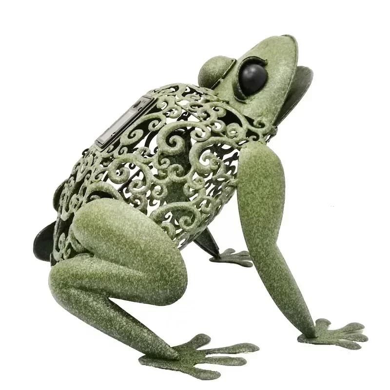 Wrought iron solar lamp decoration, lawn lamp, garden Internet celebrity metal frog ornament
