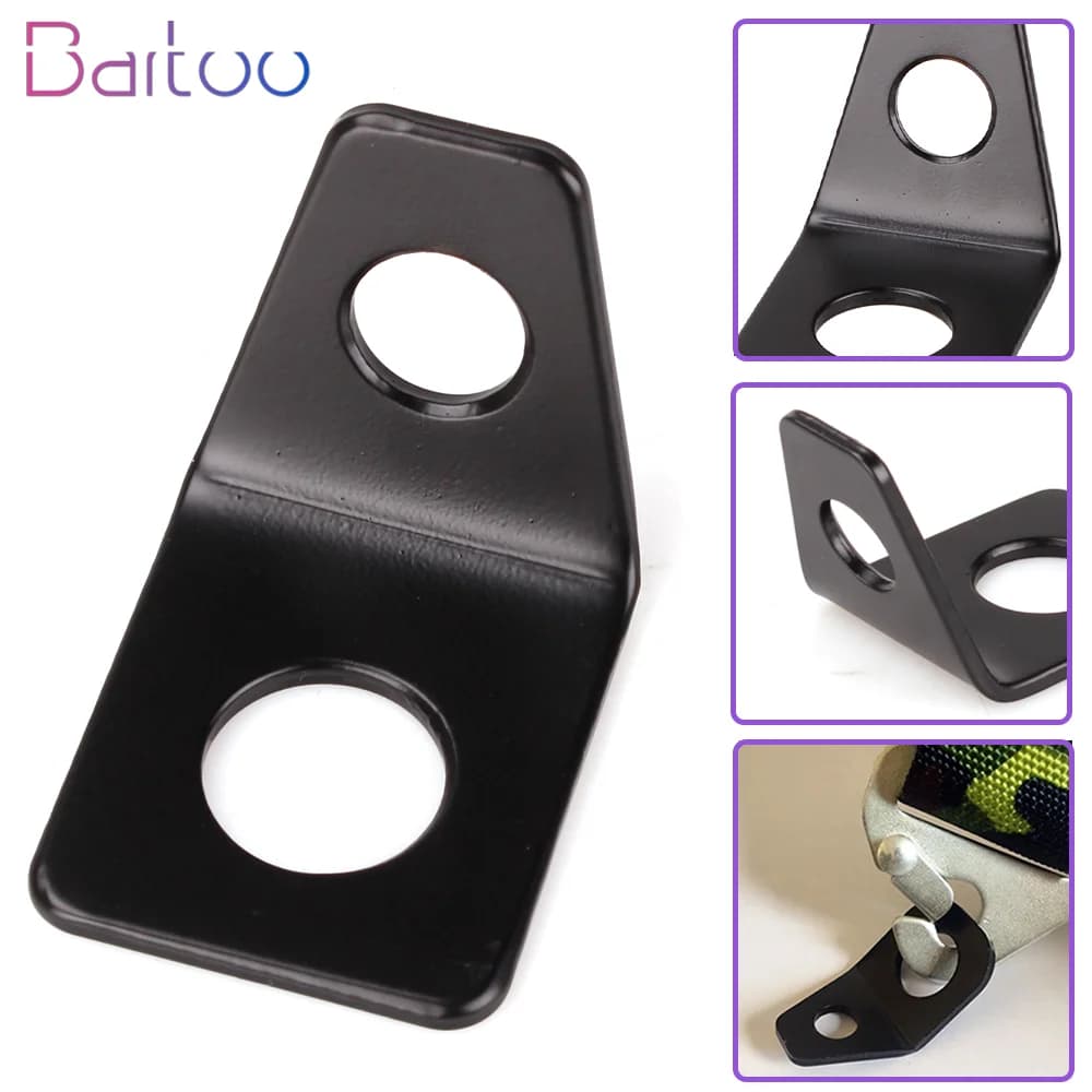 Bartoo-4 Point Iron Seat Belt Sheet Mounting Bracket L-Shaped 90 Degree Mounting Hook Holder Kit for Car BAG062