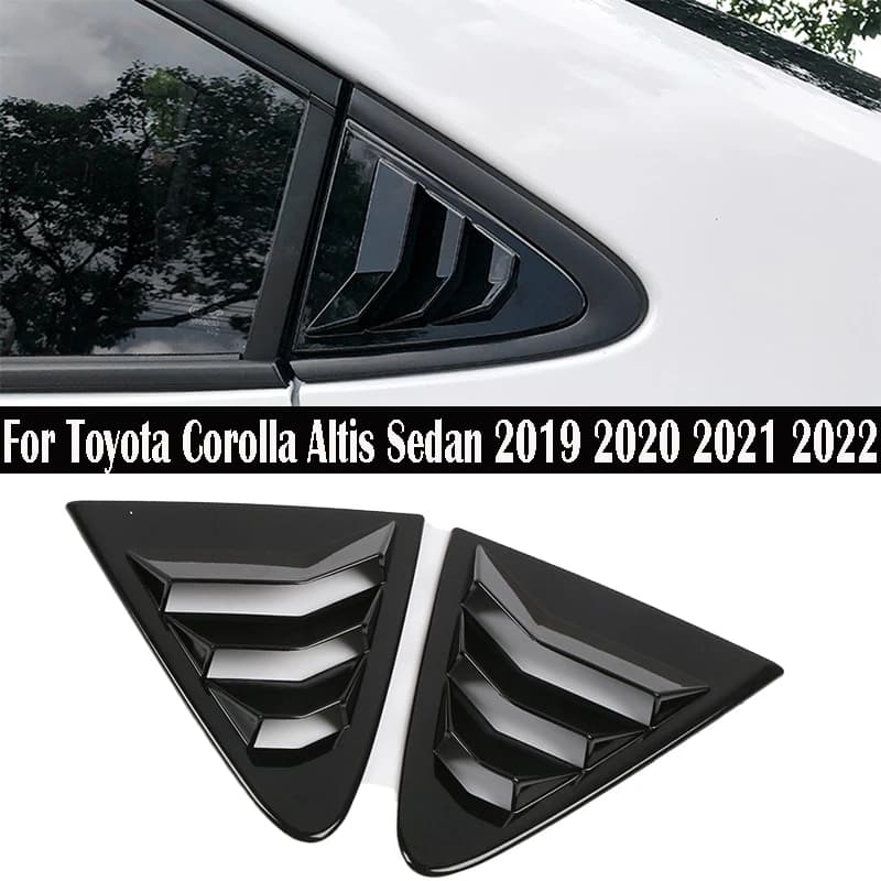 2pcs ABS For Toyota Corolla Sedan 2019 2020 2021 2022 Car Rear Window Louvers Shutters Cover Trim carboon fiber