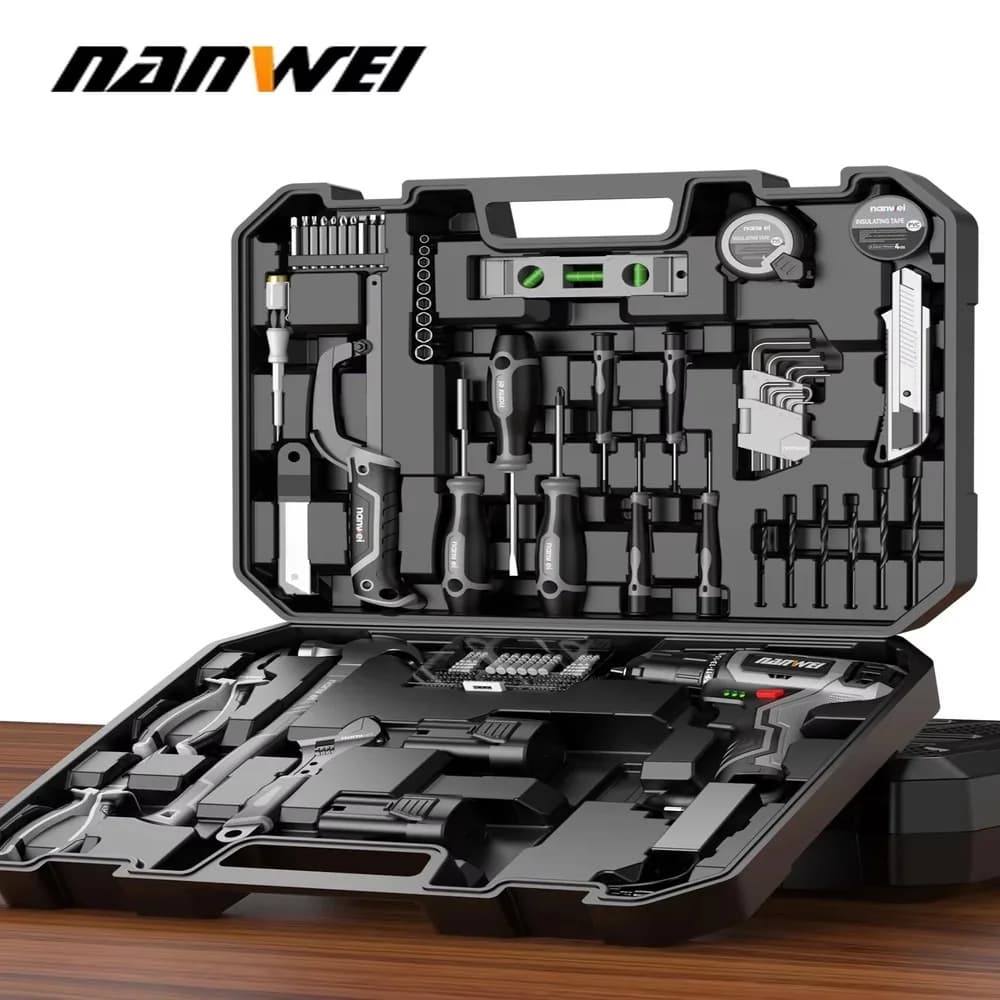 110PCS Cordless Drill Tool Set 12V/16V Electric Screwdriver Kit Home DIY Repair Hand Tool Box