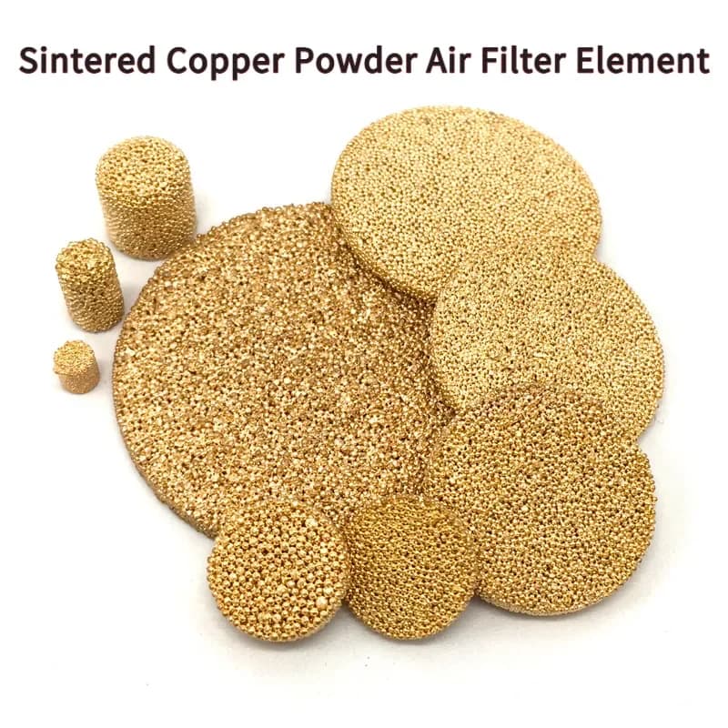 50pcs Sintered Copper Powder Air Filter Element, Circular Breathable Porous Filter Column for Filtration