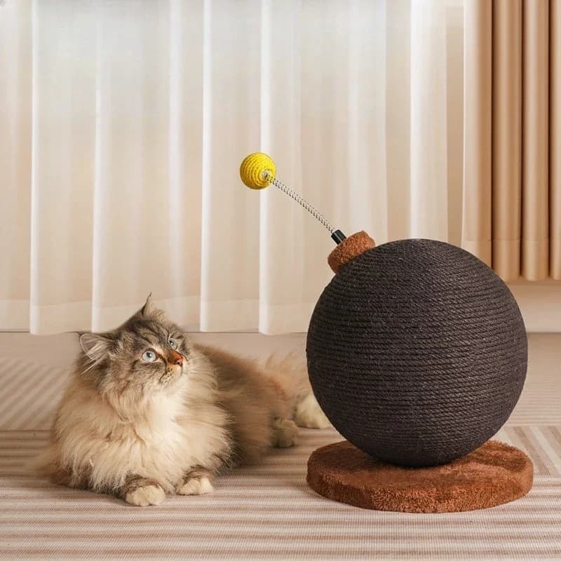 Cat climbing frame cat scratching cricket ball column  grinding claws hemp rope scratching ball resistant to scratching