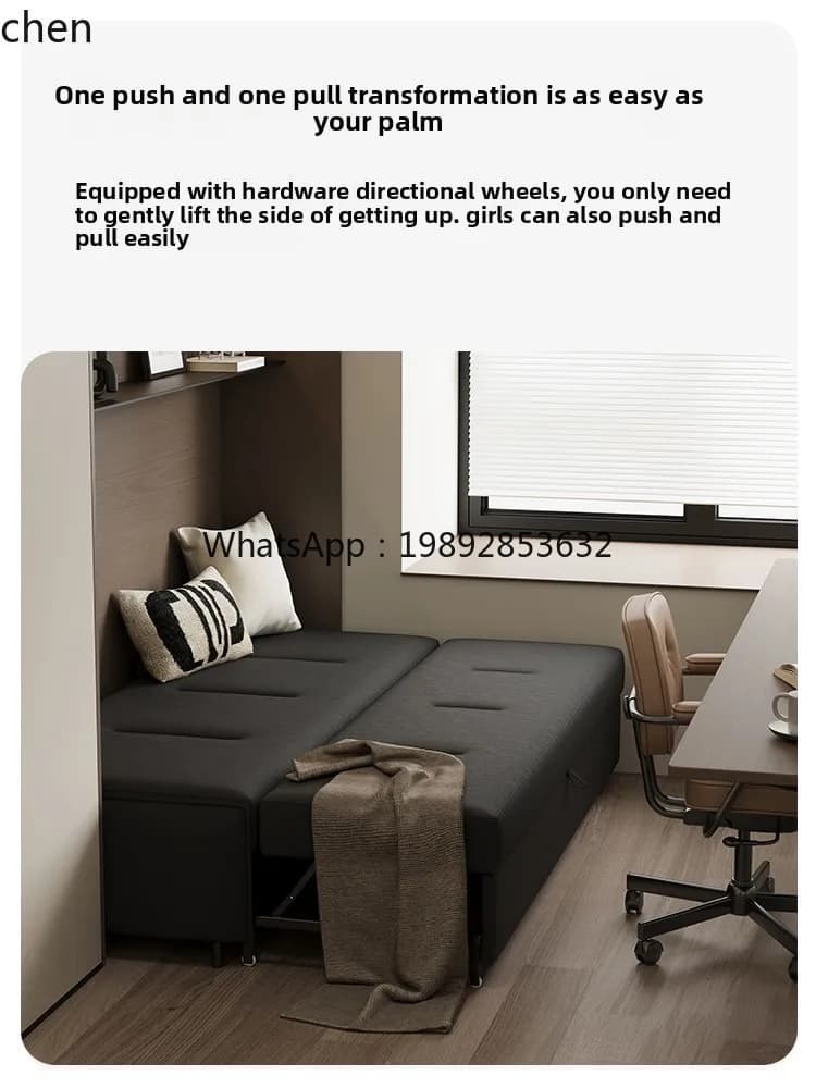 LXC minimalist sofa bed foldable small apartment without armrests, sitting and lying dual-purpose telescopic bed pull-out bed
