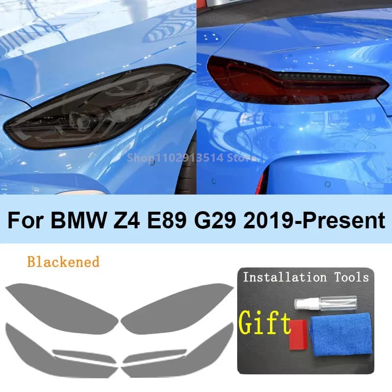 For BMW Z4 E89 G29 2019-2023 Car Headlight Protective Film Vinyl Restoration Transparent Black TPU Car Light Sticker