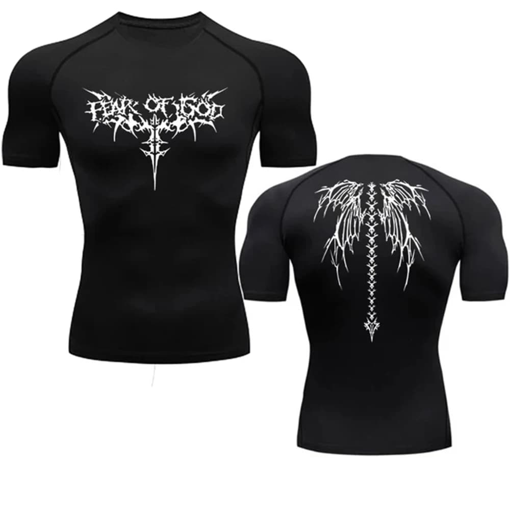 2026 Summer Men Sun-protective Clothing Anime T-shirt Fitness Quick-drying Running Fitness T-shirt Sports Tight Rashgard S-3XL
