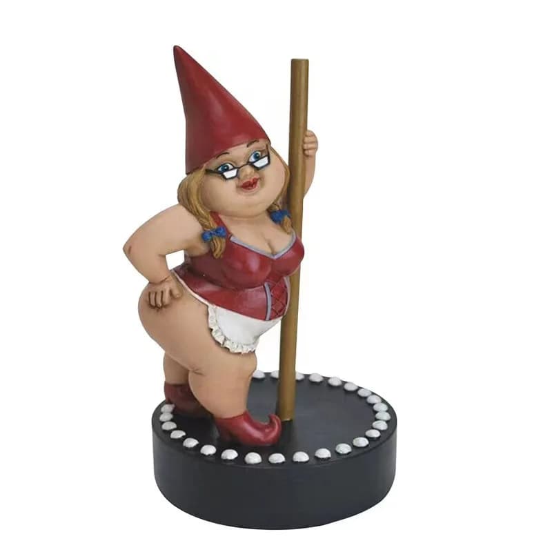 Pole Dancing Gnome Figurines Funny Garden Statue Decoration Courtyard Garden Corridor Ornaments Holiday Gifts