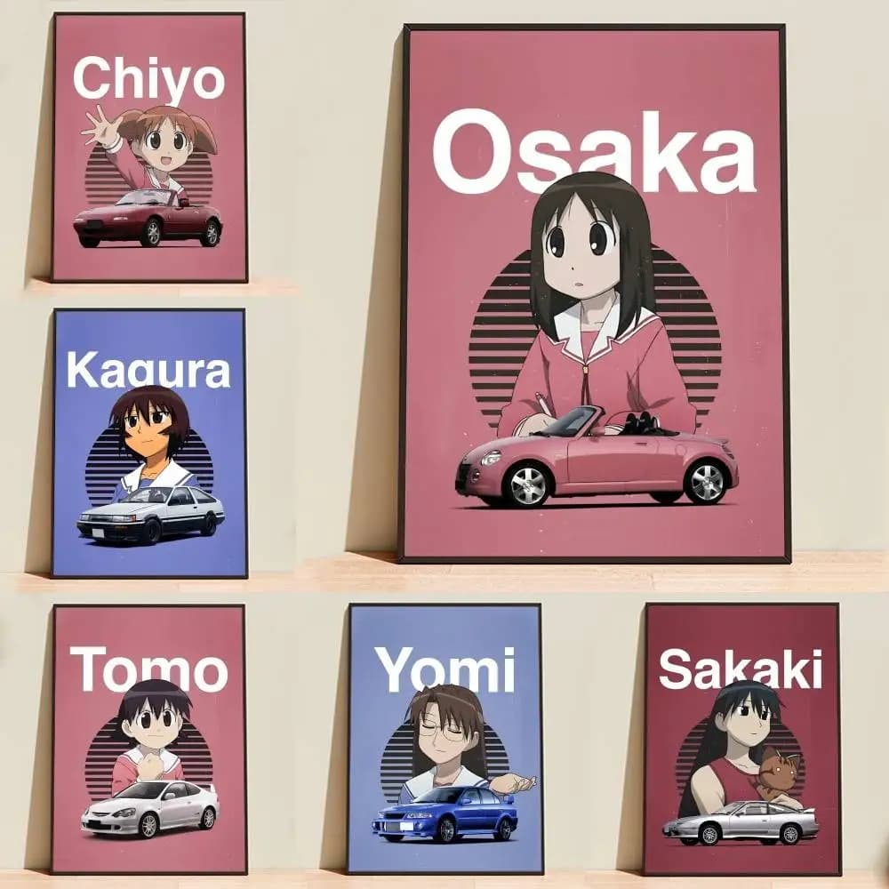 Osakas Anime A-Azumanga Daioh Poster Self-adhesive Waterproof Paper Sticker Coffee House Bar Room Wall Decor