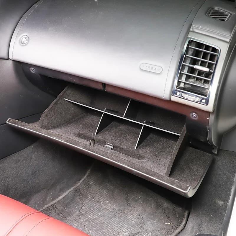 ABS Black Car Glove Box Dividers Organizer Insert Box Secondary Storage For Jaguar F-TYPE 2013-2026 Car Interior Accessories