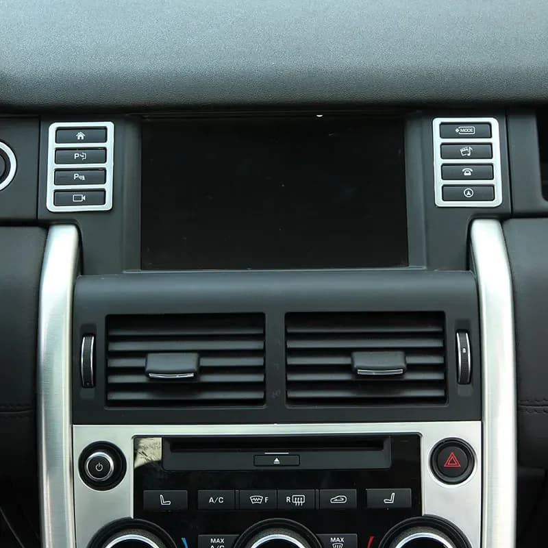 ABS Silver For Land Rover Discovery Sport 2015-19 Car Center Console Navigation Frame Button Cover Trim Sticker Car Accessories