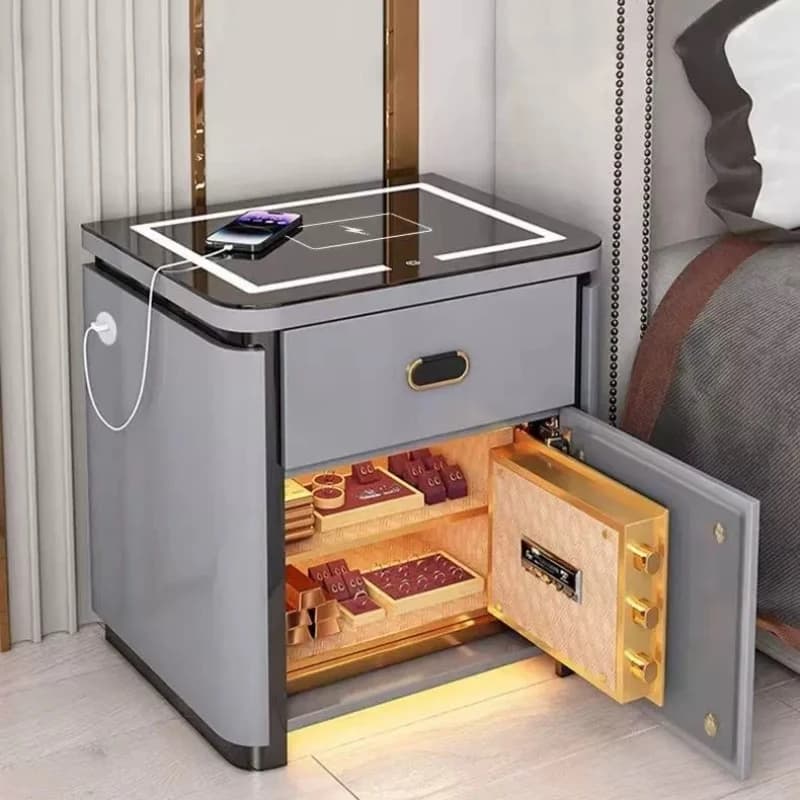 Lit Smart Bed Side Table Cool Petite Charging Modern Bed Side Table Clearance Designer Mesitas De Noche Living Room Furniture