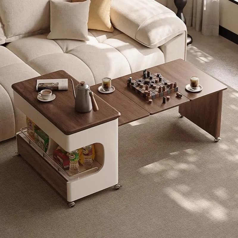 LH Multifunctional coffee table Mobile trolley Folding telescopic lifting household small table