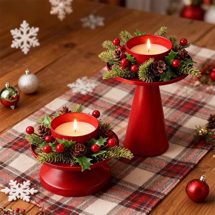 New Product Christmas Candlestick Wrought Iron Window Desktop Ornament Home Atmosphere Ornament Scented Candle Utensils Ornament