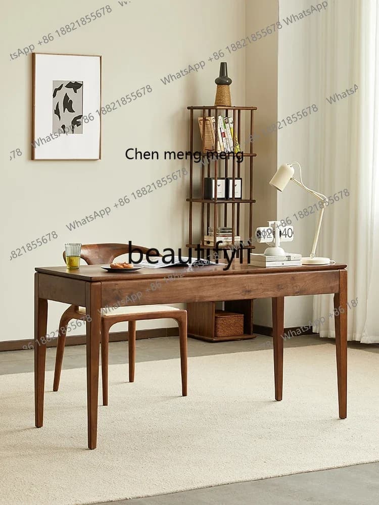 M178 North American black walnut desk Nordic rectangular writing table household full solid wood table