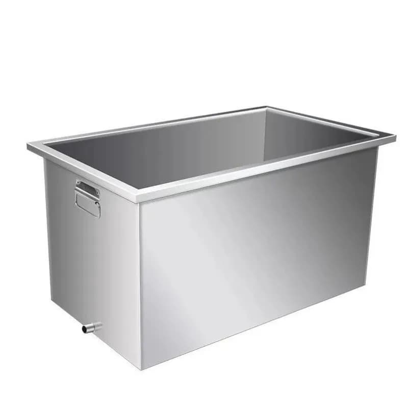 Stainless steel 304 water tank thawing storage box, square wide mouth mobile immersion nail thickening