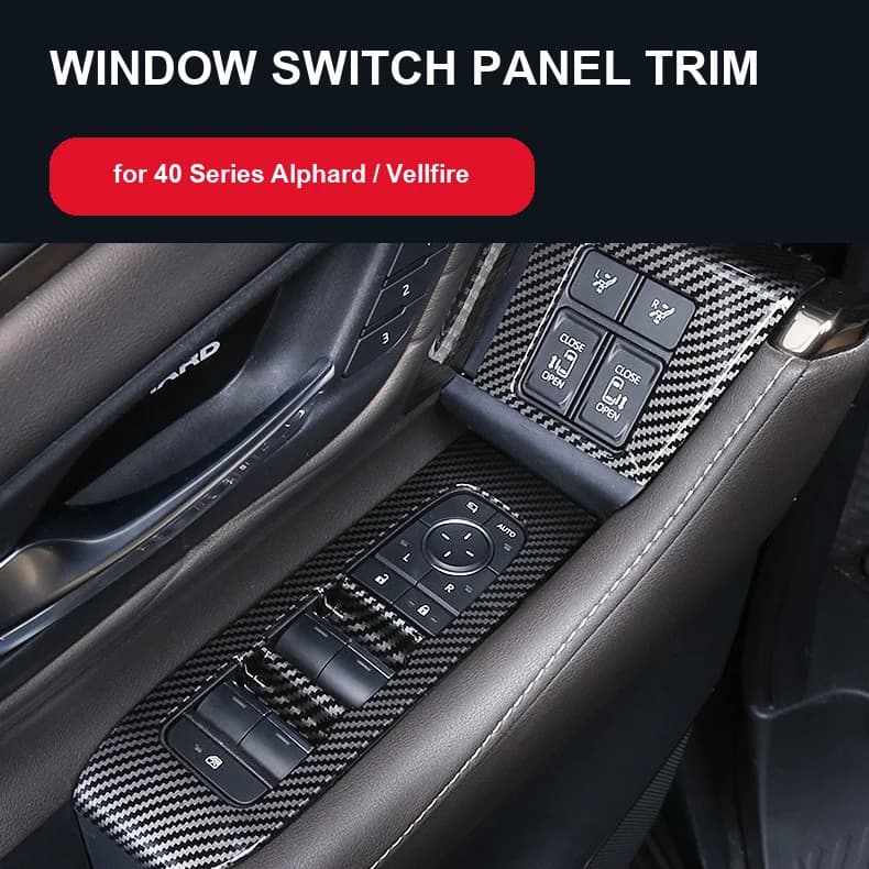 Car Window Switch or Door Panel Trim Covers Stickers for Toyota Alphard Vellfire 40 Series ABS Garnish RHD Interior Accessories