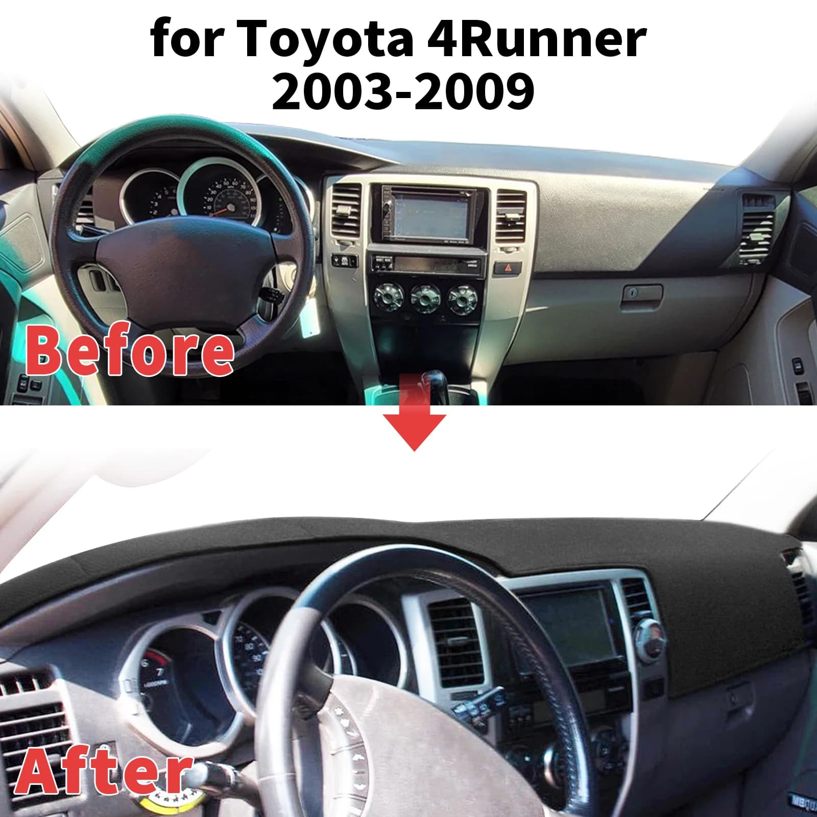 for Toyota 4Runner 4 Runner 2003-2009 Dashboard Cover Sun Shade Protector Dashmat Anti-Glare UV Block Carpet Mat Dash Mat