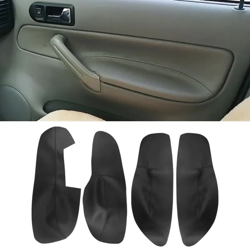 LHD For VW Jetta Bora 2002 2003 2004 2005 2006 Car Door Handle Armrest Panel Microfiber Leather Cover Protective Trim