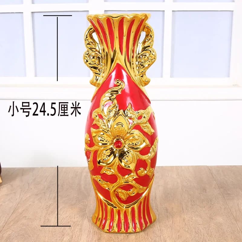 DSA vase ornament ceramic handicraft, golden wedding gift, living room decoration opening ornament soft home furnishing