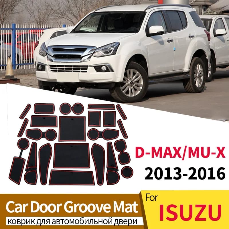 Car Door Slot Gasket For ISUZU D-MAX/MU-X 2013-2016 Silicone Anti-dirty Water Proof  Tools Non-slip Coaster Interior Accessories