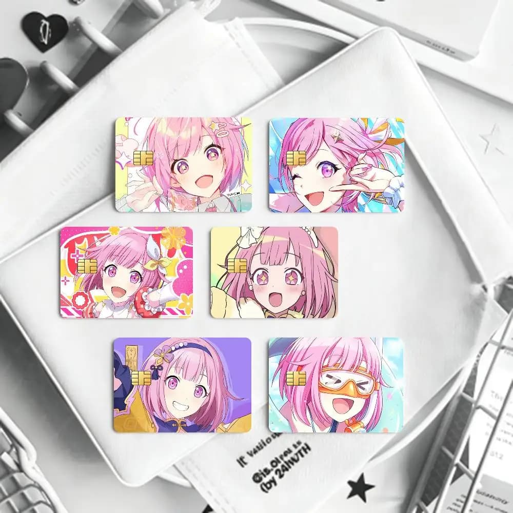 Anime Figure Emu Otori  Bank Credit Cards Bus Pass Stickers Cool Decoration Waterproof 4PCS Card