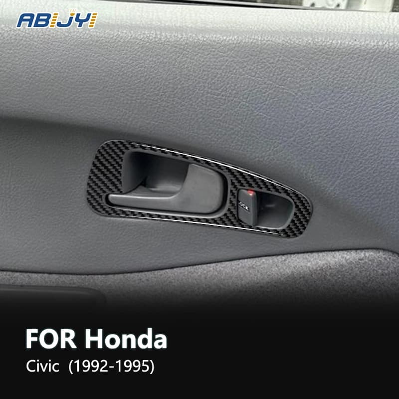 For Honda Civic 1992 1993 1994 1995 Carbon Fiber Interior Door Switch Panel Decoration Sticker Decal Car Accessories