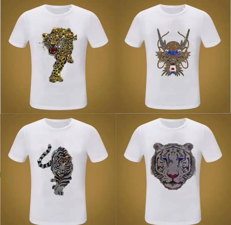 Men's Rhinestones Anime Cotton T-Shirt Hip Hop Pop Streetwear Graphic Fashion S-5XL Drop Shipping