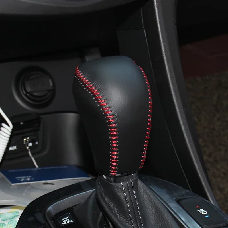 Top Genuine leather gear stick shift knob cover For Hyundai Grand Santafe AT Case ppc cpr pen case on the shift lever pen cpt