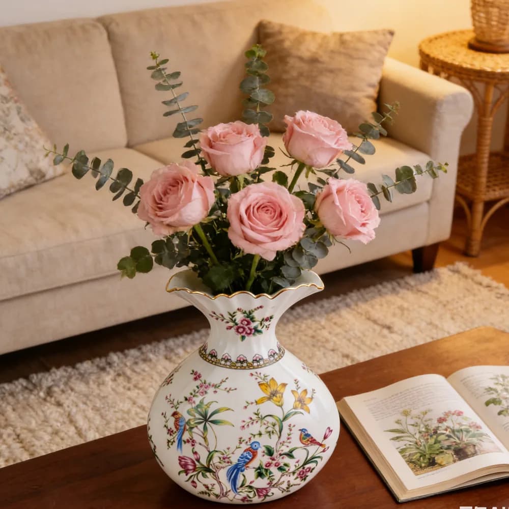 DSA creative light luxury ceramic flower pot vase high sense household hydroponic vase niche housewarming decoration