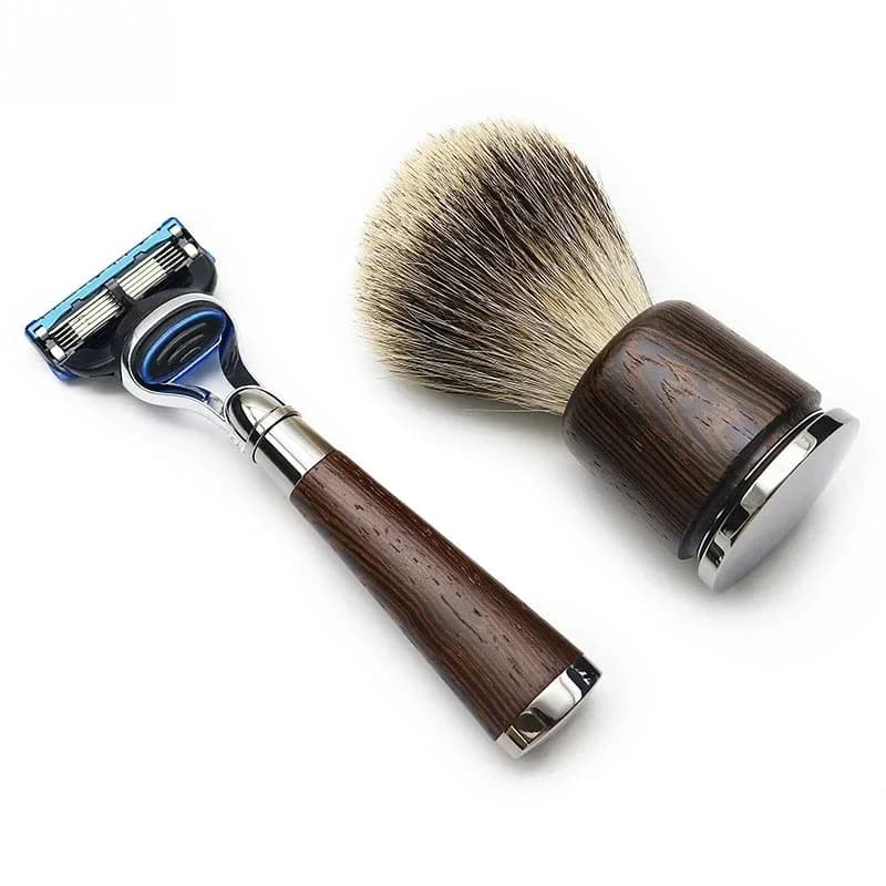 1PC luxury gift shaving set wooden handle shaving brush blade razor beard care set