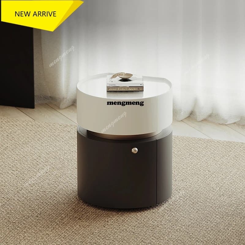 Tray Modern Bedroom Night Table Small White Round Luxury Nordic Nightstands Hotel Storage Trendy Mesita De Noche Home Furniture