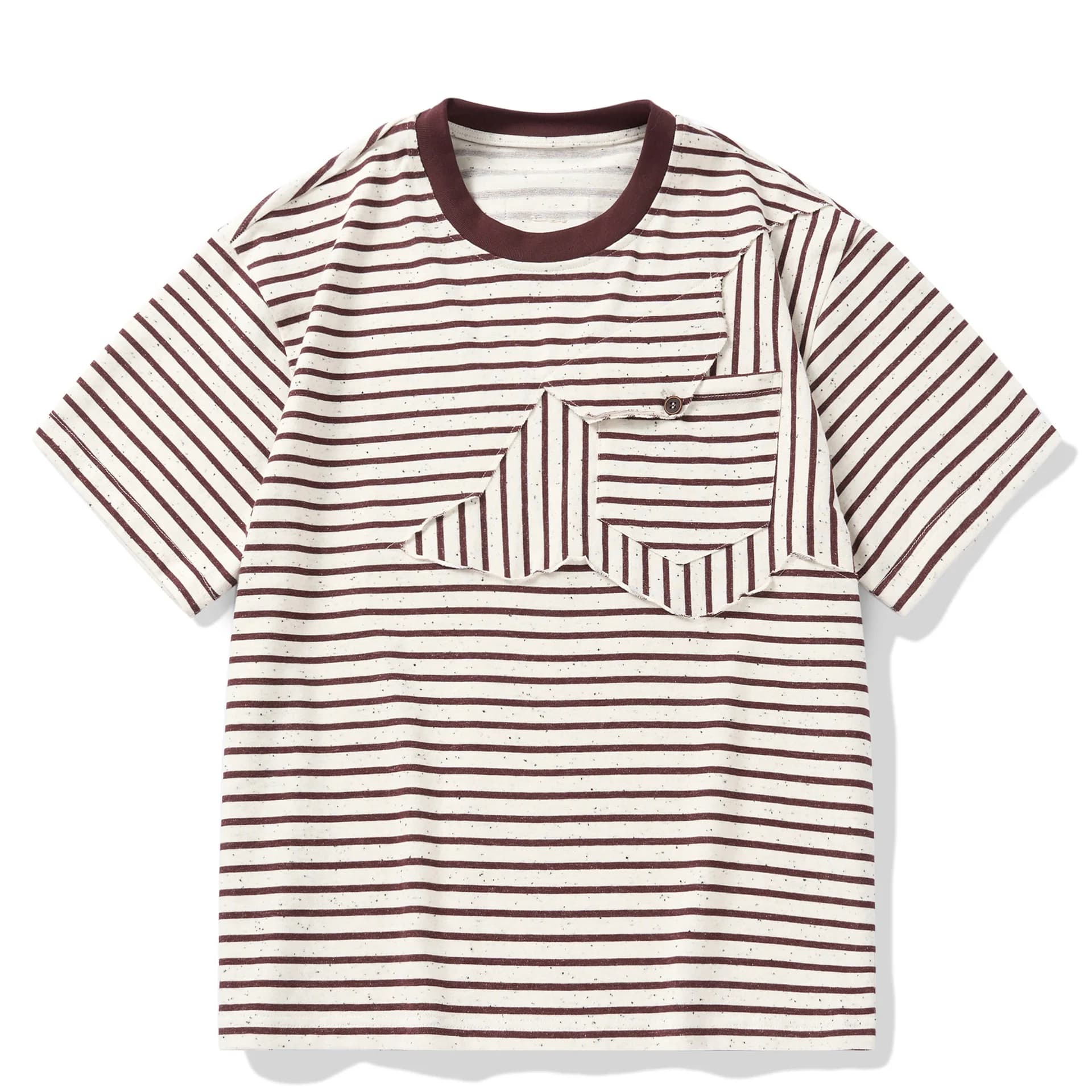 Summer American Retro Split Stitch Striped Short Sleeved T-shirt for Men and Women Loose Half Sleeved T-shirt Trendy Couple Tee