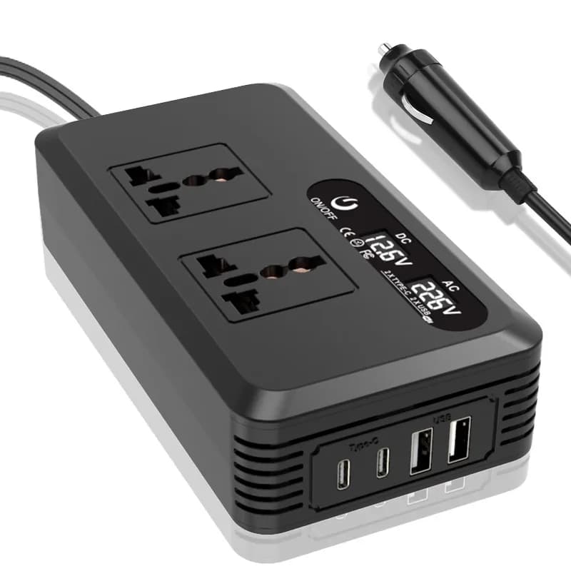 Universal Socket Power Inverter DC 12V to 220V AC Converter Road Trip Essential Camping Accessories