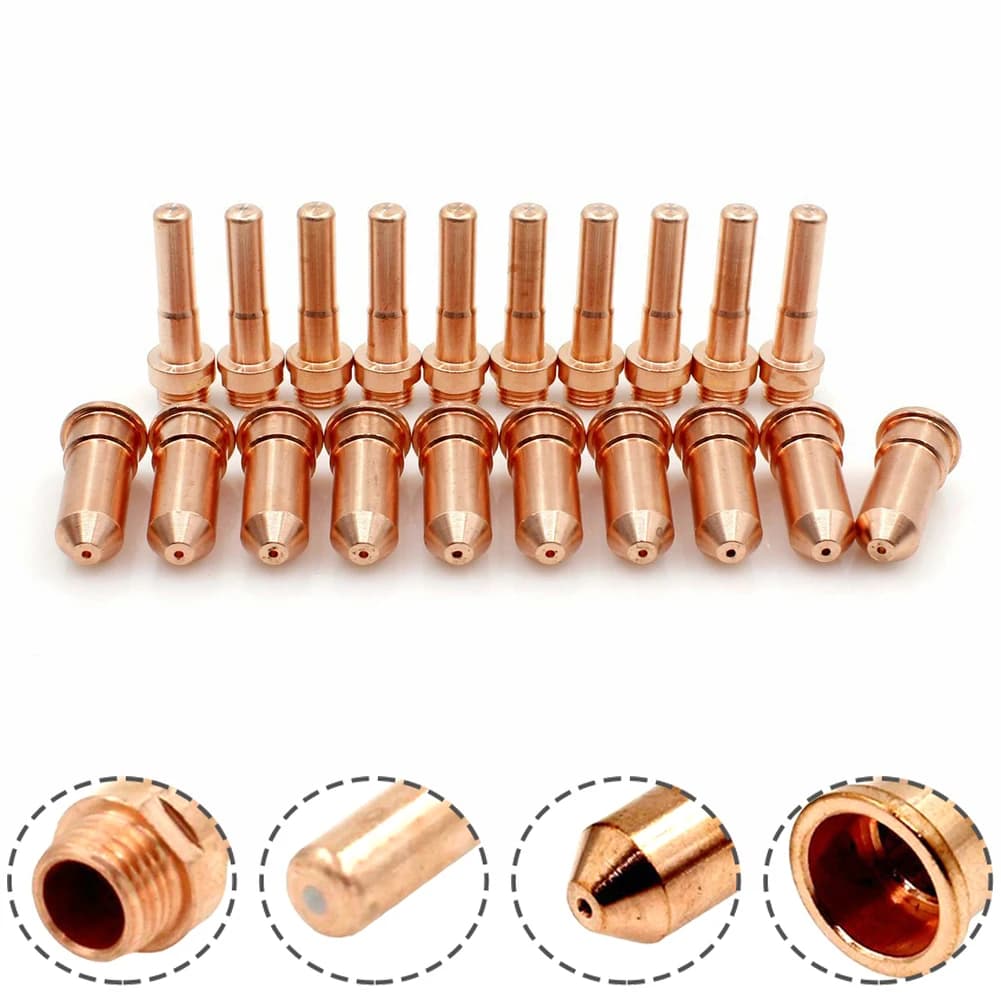 Copper CB70 Nozzle Copper Electrode For Cutting Burner 70A Consumables Compatible With PD0014-12 Electrode Tube Tip