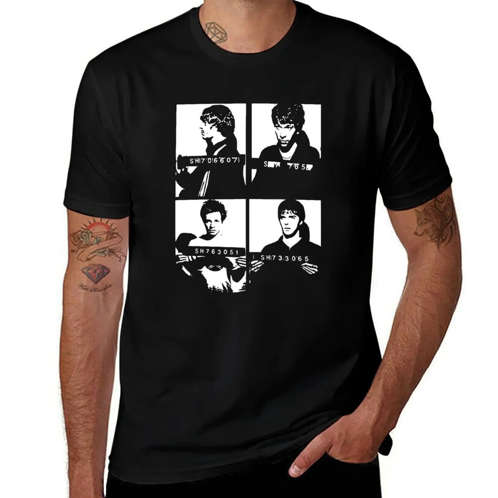 Mugshot Black T-Shirt Work Daily Short Sleeve Top T-Shirt