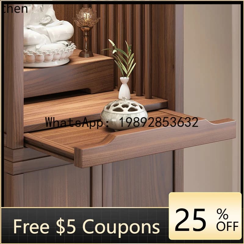 AB   black walnut casket stand cabinet oering table shrine household oering table Buddhist cabinet