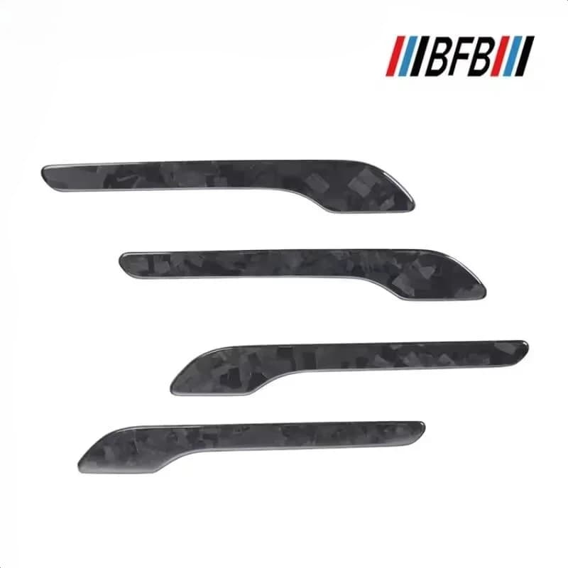 For Tesla Model 3 Real Dry Carbon Fiber Exterior Outer Sticker Door Handle Patch Decoration Modification Accessories Body Kit